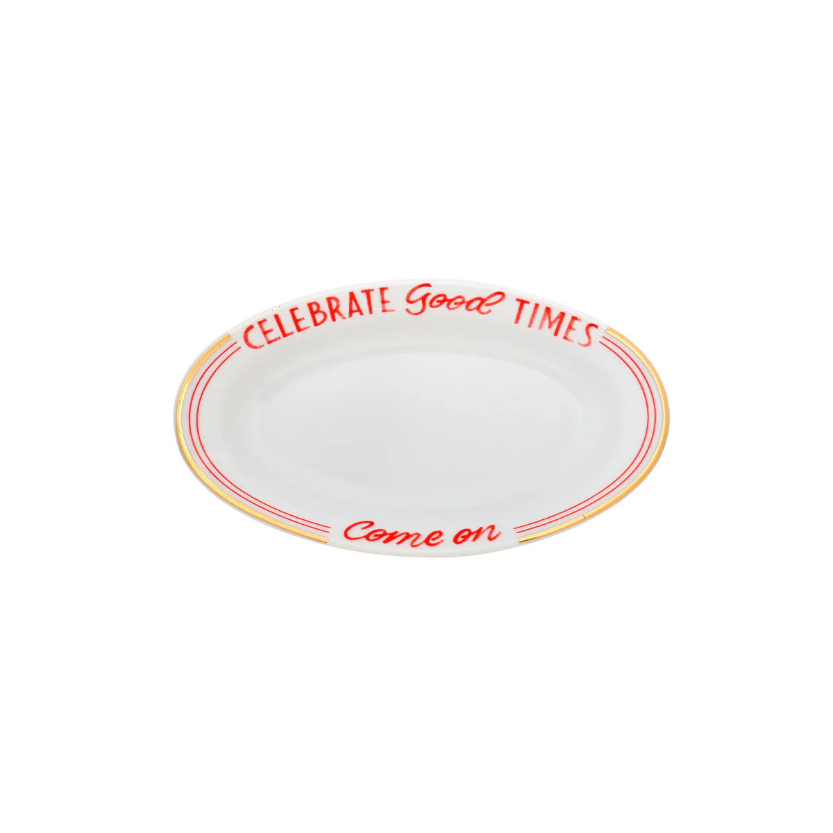 Bitossi Home Servierschale Oval “Good Times” 17 x 10 cm | Design mit Botschaft | Bitossi Home