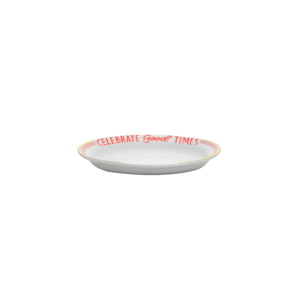 Bitossi Home Servierschale Oval “Good Times” 17 x 10 cm | Design mit Botschaft | Bitossi Home