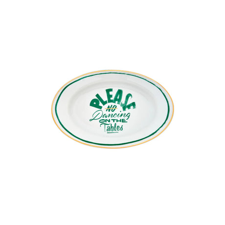 Bitossi Home Servierschale Oval “No Dancing” 24 x 16 cm | Mit Statement Print | Bitossi Home