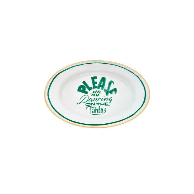 Bitossi Home Servierschale Oval “No Dancing” 24 x 16 cm | Mit Statement Print | Bitossi Home