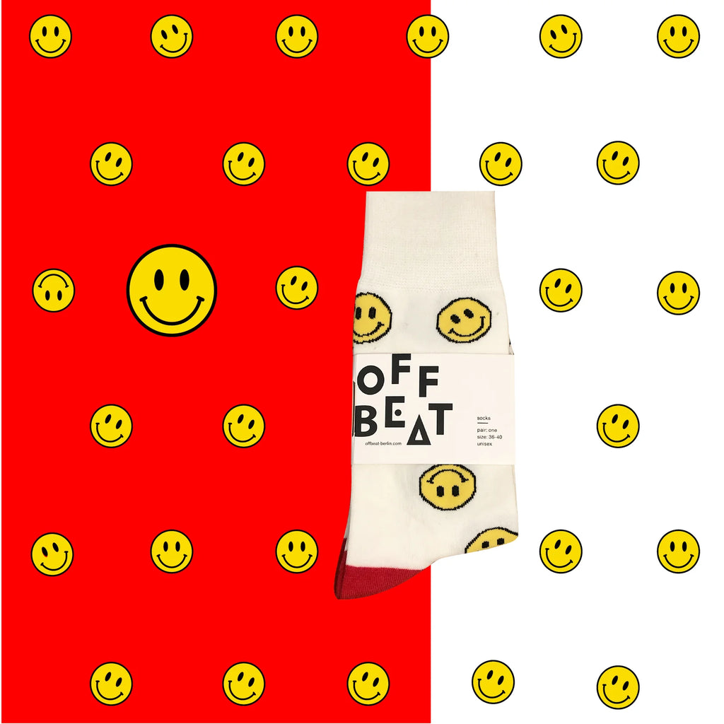OFFBEAT Berlin Socken "Smiley Face" von OFFBEAT-Berlin | aus 75% gekämmter Baumwolle