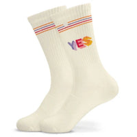 J.Clay Socken J.Clay "Yes" | Weiß, Baumwoll-Mix, Statement Design