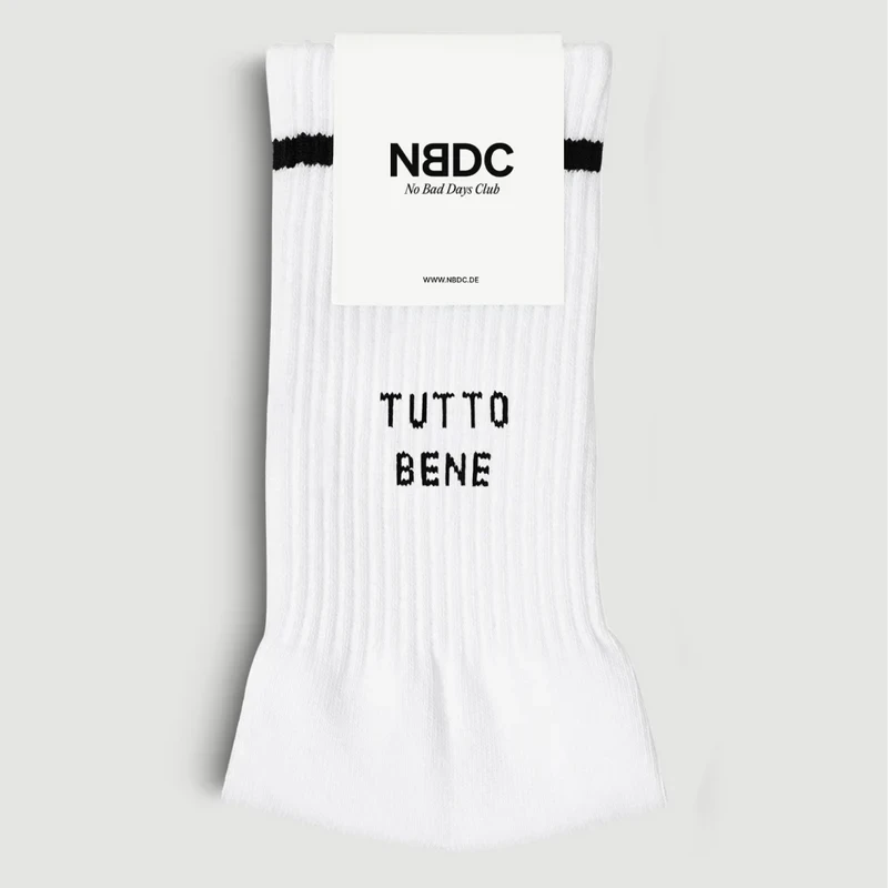 NO BAD DAYS CLUB Socken NBDC "Tutto Bene" | Weiß, Baumwoll-Mix, Komfort