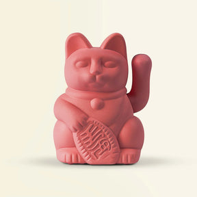 Donkey Products Solar-Winkekatze „Lucky Cat Solar Berry Red“ | Solarfigur | Donkey Products