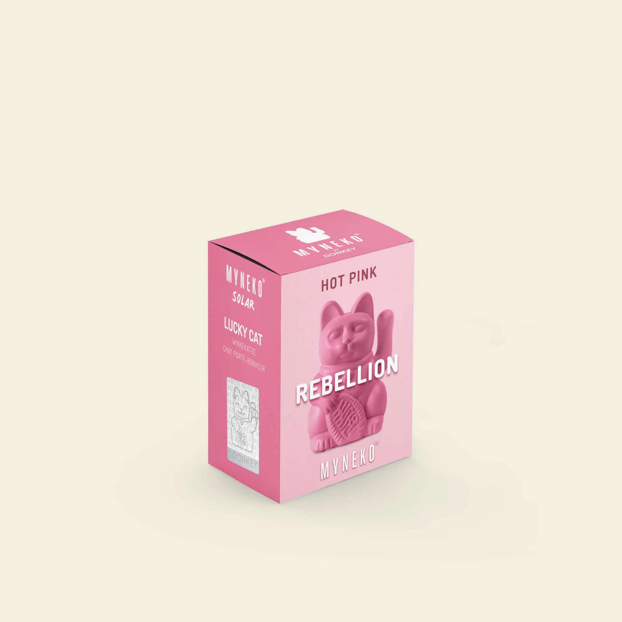 Donkey Products Solar-Winkekatze „Lucky Cat Solar Hot Pink“ | Kultfigur | Donkey Products