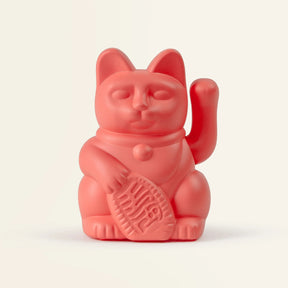 Donkey Products Solar-Winkekatze „Lucky Cat Solar Neon Orange“ | Gute Laune | Donkey Products