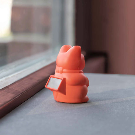 Donkey Products Solar-Winkekatze „Lucky Cat Solar Neon Orange“ | Gute Laune | Donkey Products
