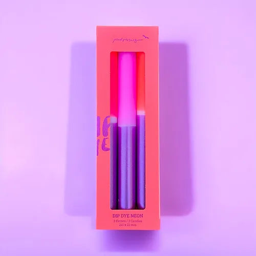 pinkstories Stabkerzen Pinkstories "Dip Dye Neon Electric Love" | 3 Stk., bunt