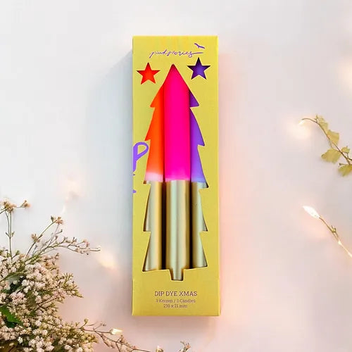 pinkstories Stabkerzen Pinkstories "Dip Dye X-Mas Shine like a star" | 3 Stk., Xmas