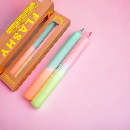 pinkstories Stabkerzen Pinkstories "Rainbow Studio Flashy" | 2 Stk., Handgemacht
