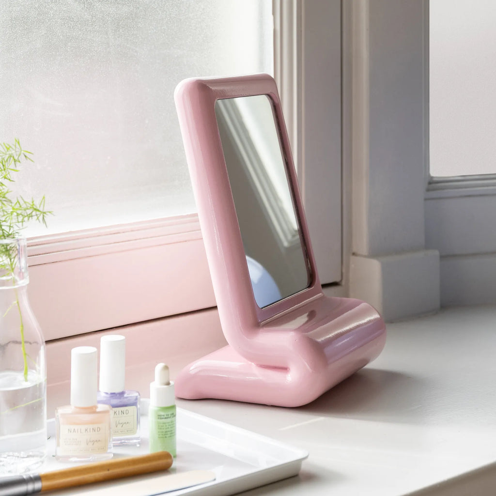 &Klevering Standspiegel „Vanity Whip Pink“ | Spiegel mit Twist | &Klevering