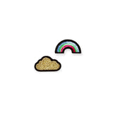 Macon&Lesquoy Stick zum Aufbügeln “Goldene Wolke & Regenbogen” | Glitzernd & süß | Macon&Lesquoy
