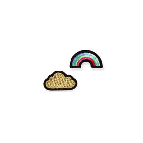 Macon&Lesquoy Stick zum Aufbügeln “Goldene Wolke & Regenbogen” | Glitzernd & süß | Macon&Lesquoy