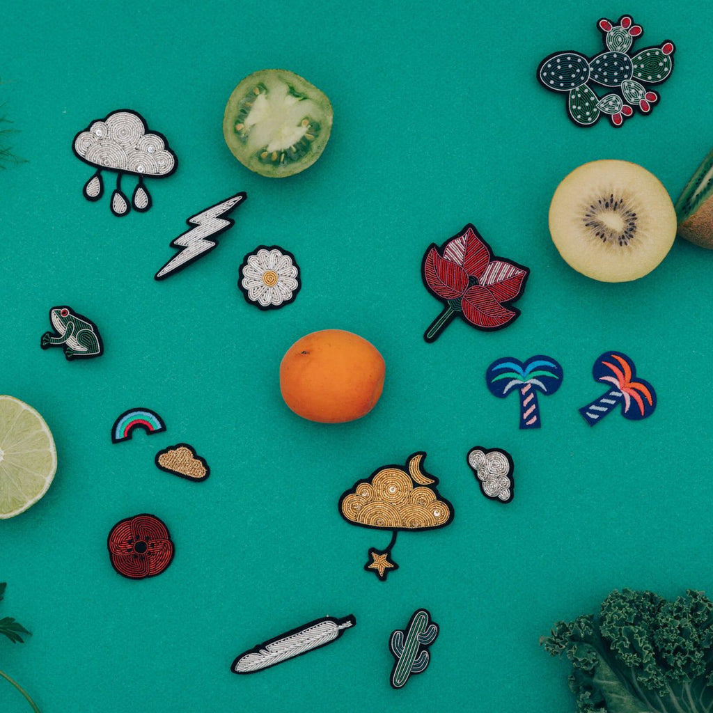 Macon&Lesquoy Stick zum Aufbügeln “Goldene Wolke & Regenbogen” | Glitzernd & süß | Macon&Lesquoy