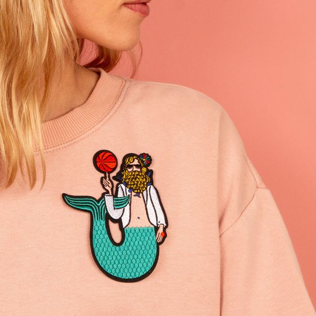 Macon&Lesquoy Stick zum Aufbügeln “Meerjungmann” | Unterwasser-Charme | Macon&Lesquoy