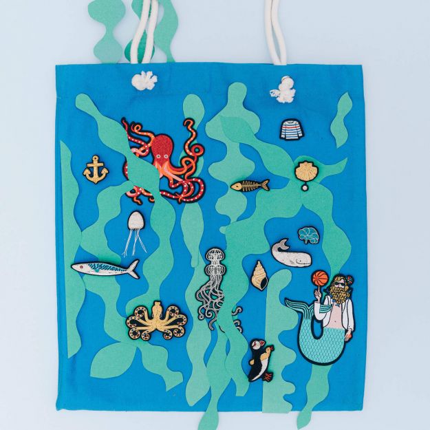 Macon&Lesquoy Stick zum Aufbügeln “Meerjungmann” | Unterwasser-Charme | Macon&Lesquoy