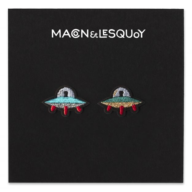 Macon&Lesquoy Stick zum Aufbügeln “Ufos” | Kleine Alien-Landung | Macon&Lesquoy