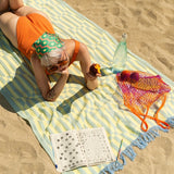 Tarta Gelatina Strandtuch “Blaubeerlimonade” 100 × 170 cm | Sommerliches Design | Tarta Gelatina