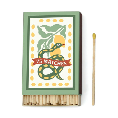 Paddywax Streichhölzer „A dopo Snake“ (75 Stk.) | Coole Illustration | Paddywax