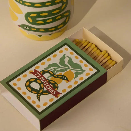 Paddywax Streichhölzer „A dopo Snake“ (75 Stk.) | Coole Illustration | Paddywax