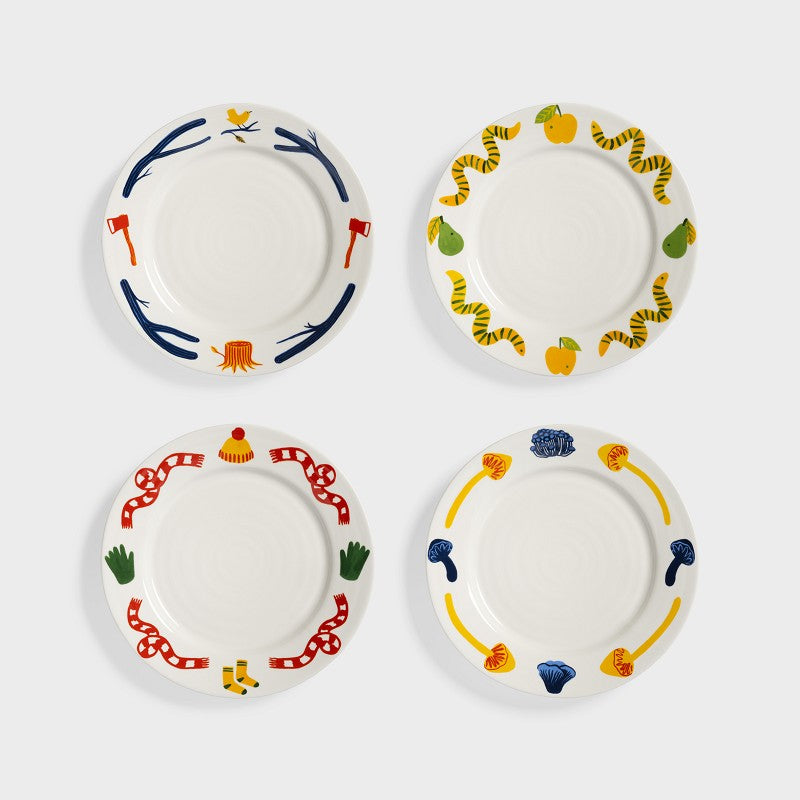 &Klevering Teller-Set &klevering "Plate Haines Large" | 4er Set, Bunt, Hal Haines