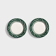 &Klevering Tellerset „Festivo Medium Green“ | 2er-Set mit Illustration | &Klevering