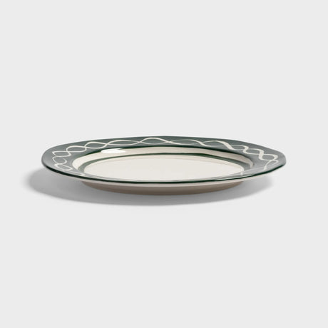 &Klevering Tellerset „Festivo Medium Green“ | 2er-Set mit Illustration | &Klevering