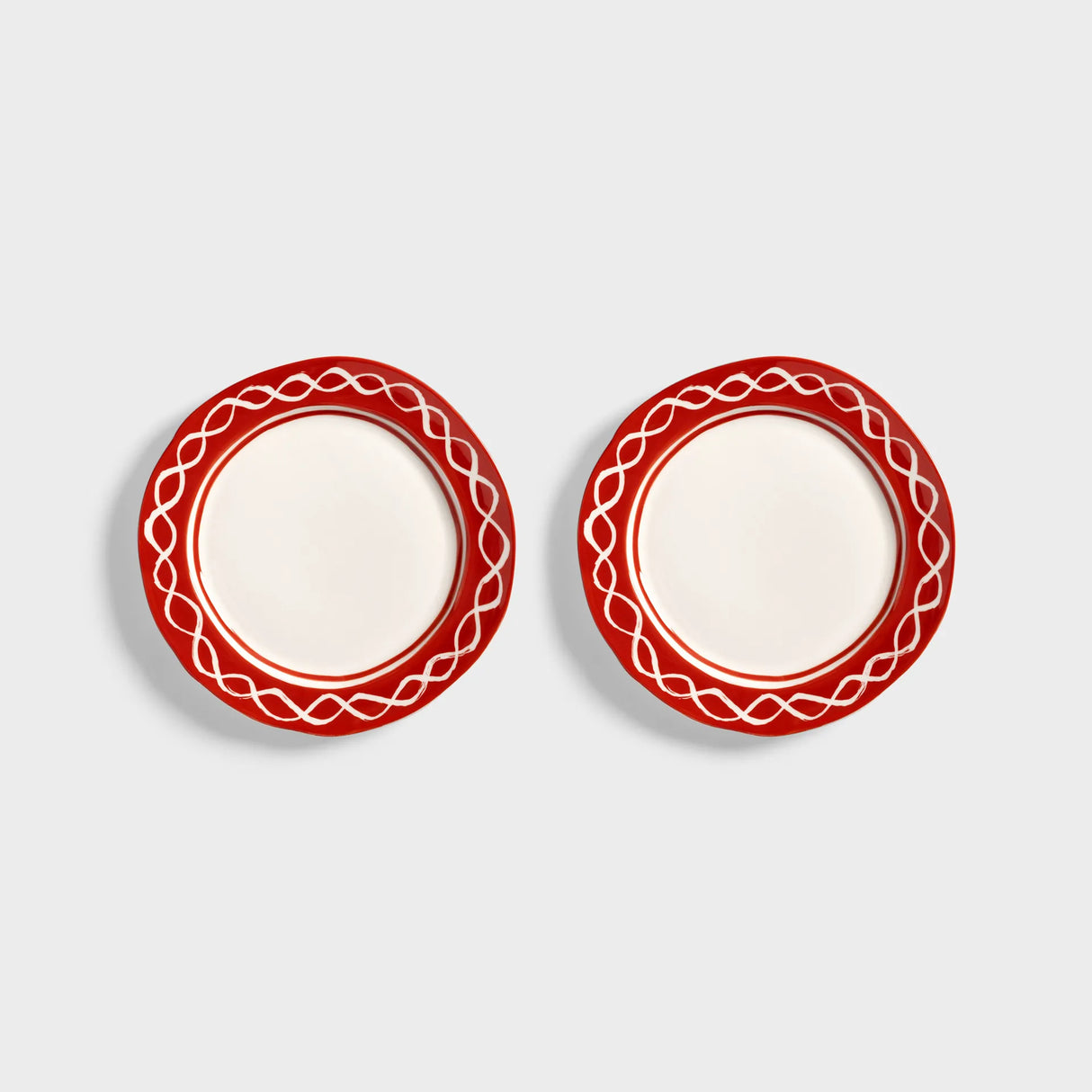&Klevering Tellerset „Festivo Medium Red“ | 2er-Set in kräftigem Rot | &Klevering