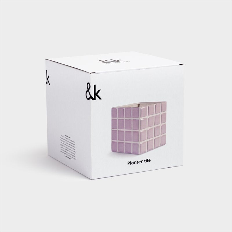 &Klevering Vase &Klevering “Kachel Lila” | 14 cm | Verspielte Details