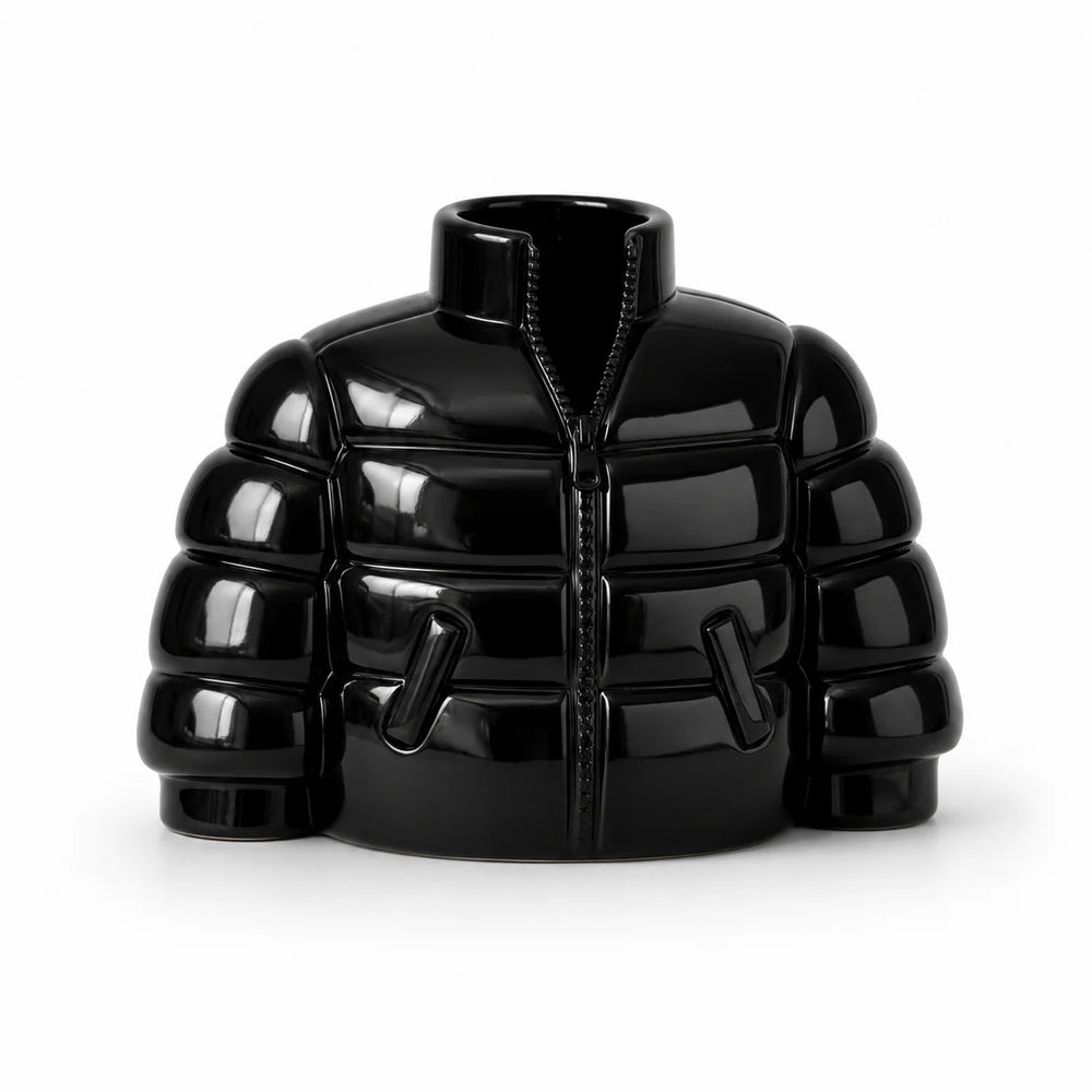 UPSIDE STORIES Vase “The Puffy Vase” Schwarz | Skulpturales Design | UPSIDE STORIES