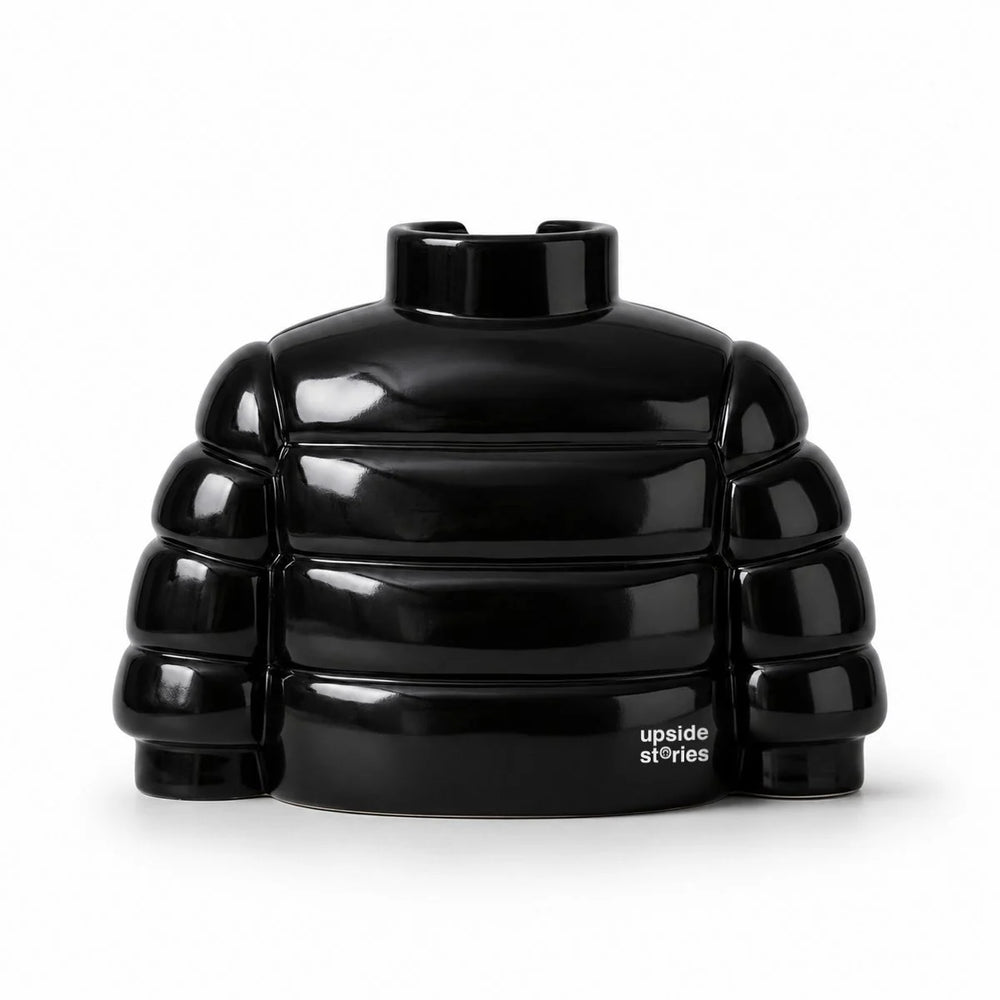 UPSIDE STORIES Vase “The Puffy Vase” Schwarz | Skulpturales Design | UPSIDE STORIES