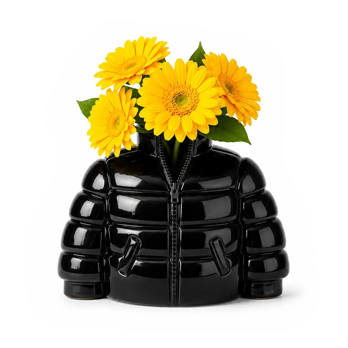 UPSIDE STORIES Vase “The Puffy Vase” Schwarz | Skulpturales Design | UPSIDE STORIES