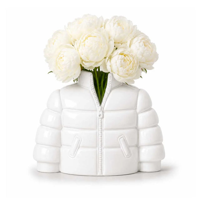 UPSIDE STORIES Vase “The Puffy Vase” Weiß | Skulpturales Design | UPSIDE STORIES