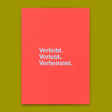 Deli Cards Postkarte "Verliebt. Verlobt. Verheiratet." | Besondere Karte zur Hochzeit