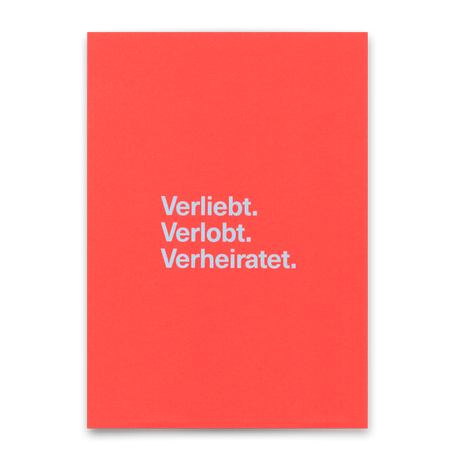 Deli Cards Postkarte "Verliebt. Verlobt. Verheiratet." | Besondere Karte zur Hochzeit