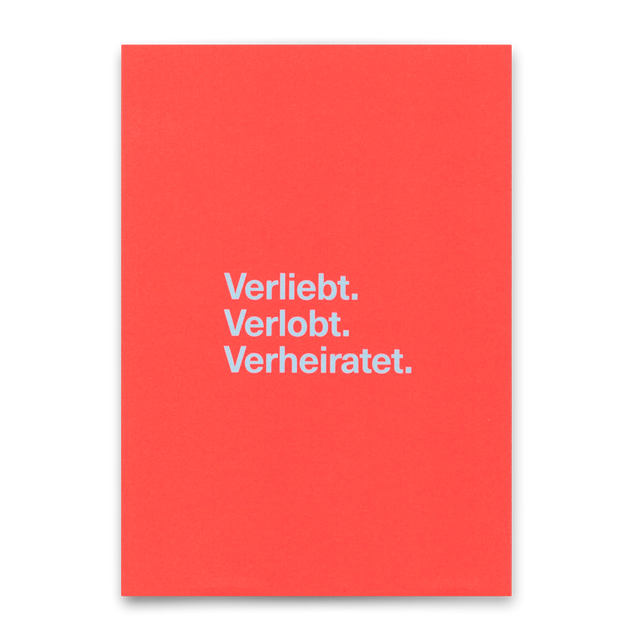 Deli Cards Postkarte "Verliebt. Verlobt. Verheiratet." | Besondere Karte zur Hochzeit