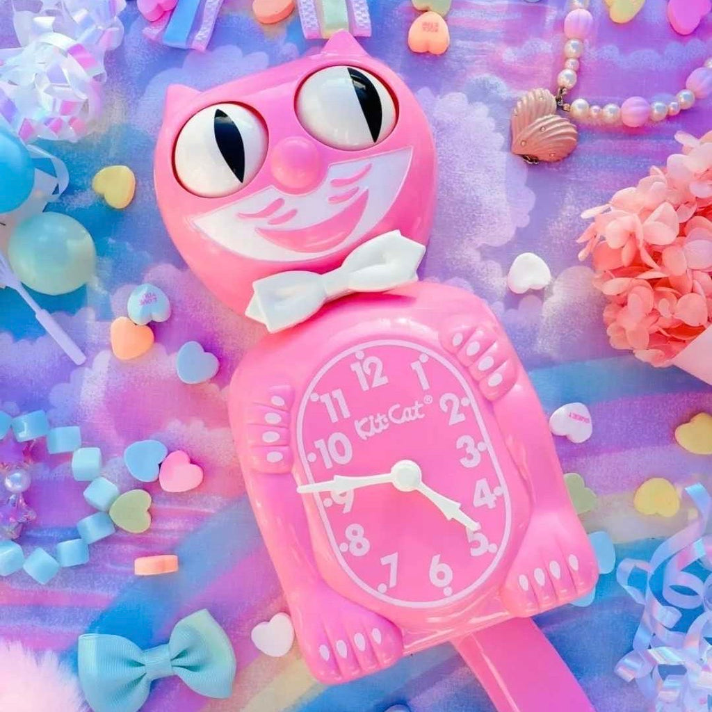 Kit-Cat Clock Wanduhr Kit-Cat Clock "Rosa Satin" | Vintage & Stilvoll