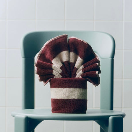 HAY Waschlappen „Stripe Burgundy“ 30x30cm | Modernes Bad | HAY