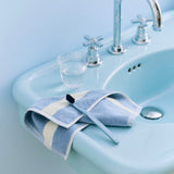 HAY Waschlappen „Stripe Dusty Blue“ 30x30cm | Skandinavisch | HAY