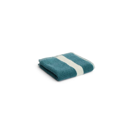 HAY Waschlappen „Stripe Petrol Blue“ 30x30cm | Weiche Baumwolle | HAY