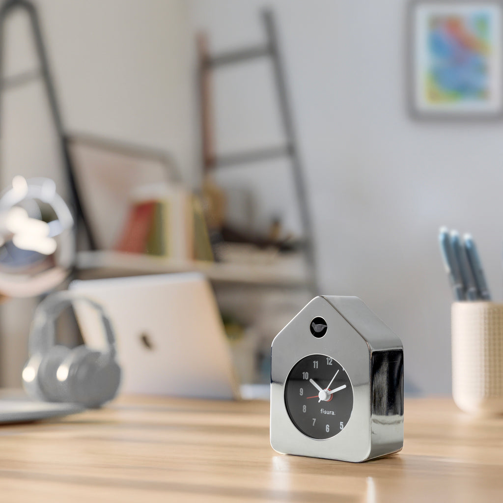 Fisura Wecker Fisura "Cuckoo Mini Alarm Clock" | Chrome | Kompakt & Laut