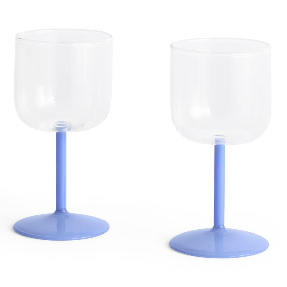 HAY Weingläser „Tint Clear & Light Blue“ 2 Stk. | 2er-Set mit feinem Farbspiel | HAY