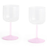HAY Weingläser „Tint Clear & Light Pink“ 2 Stk. | 2er-Set mit Farbakzent | HAY