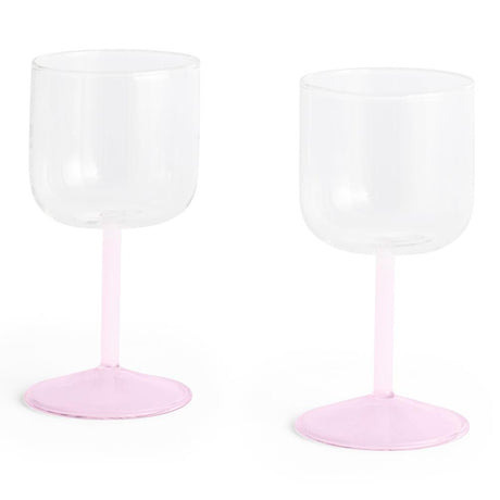 HAY Weingläser „Tint Clear & Light Pink“ 2 Stk. | 2er-Set mit Farbakzent | HAY