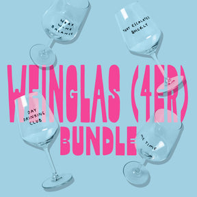 selekkt Weinglas Bundle (4er Set) | Humorvolle Gläser für Wein