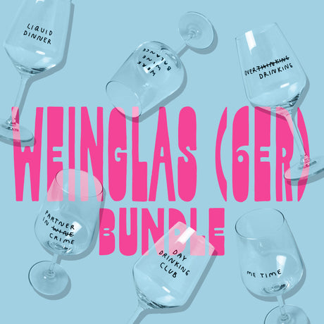 selekkt Weinglas Bundle (6er Set) | Humorvolle Gläser für Wein