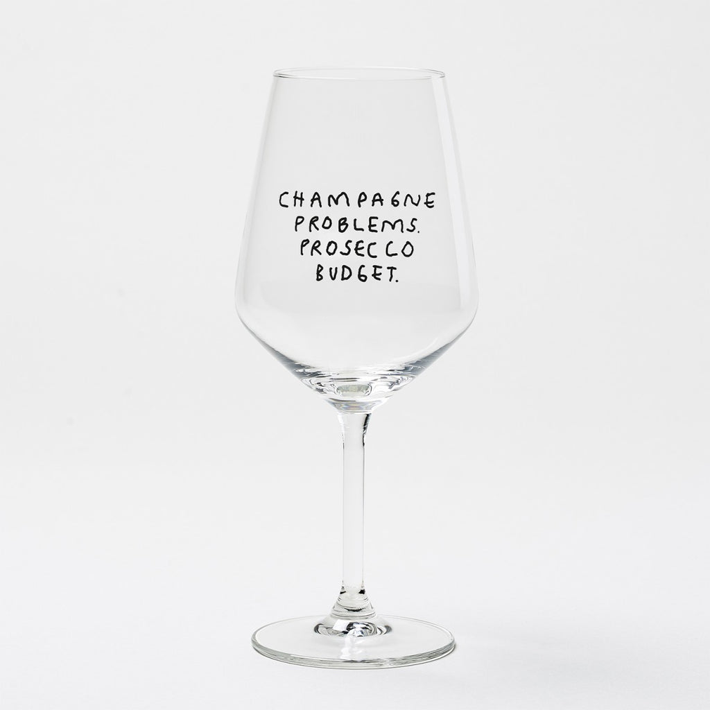 selekkt Weinglas “Champagne Problems” | Luxus trifft Budget | selekkt