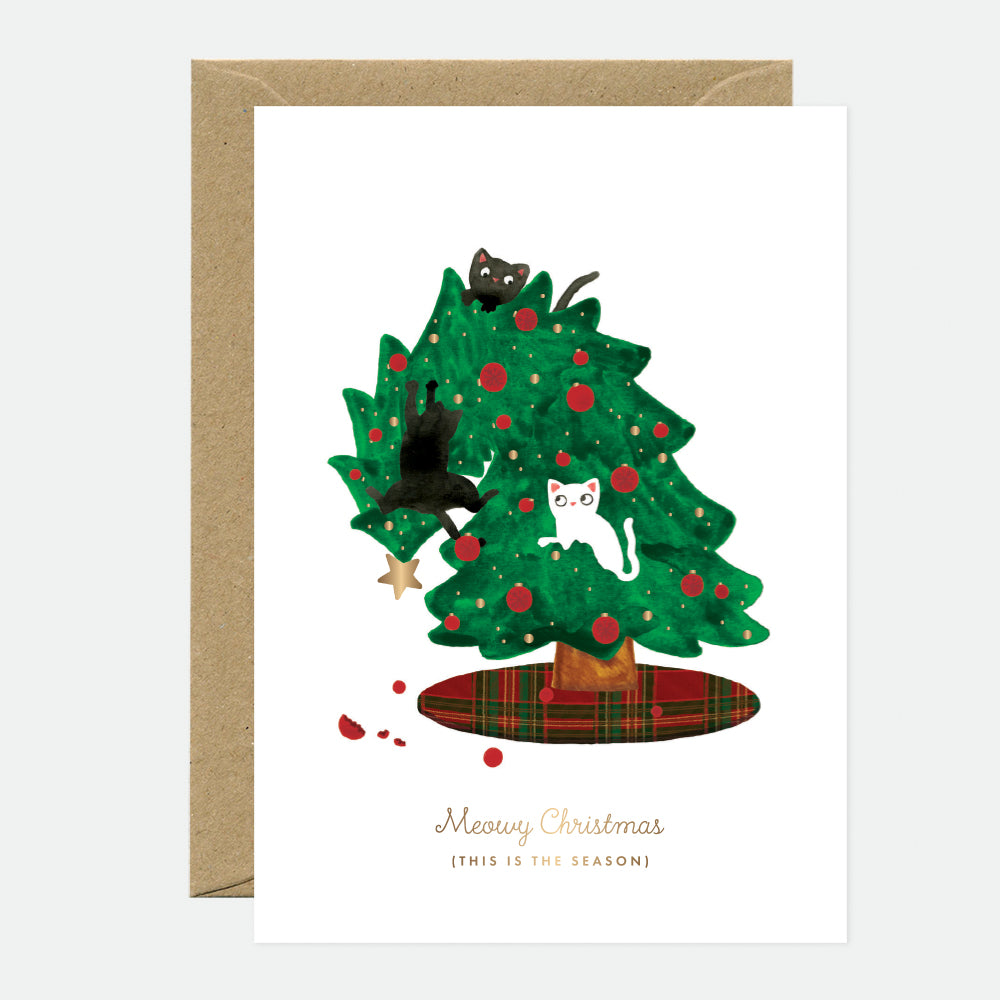 CLAIRE LEINA Grußkarte Claire Leina "Xmas Tree Gangsters" | A6 Klappkarten mit Recycling-Umschlag aus Frankreich