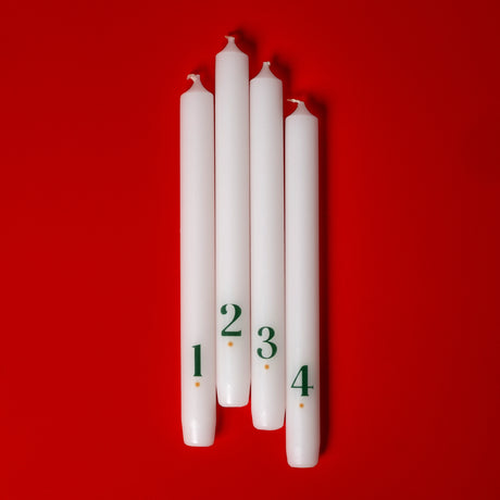 Stabkerzen “Adventslichter 1 bis 4” Grün 4er-Set | Engels Kerzen