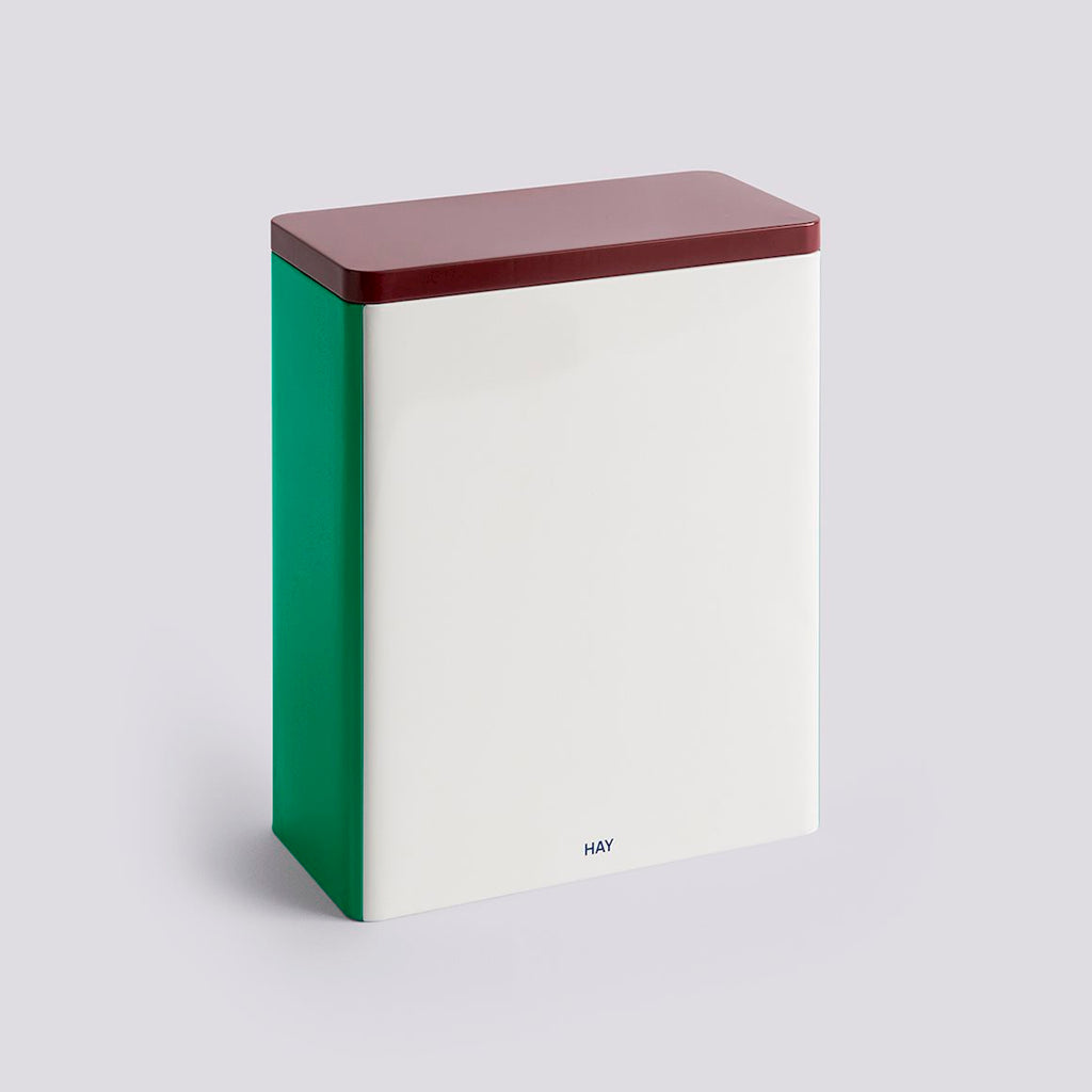 HAY Dose „Tin Container XLarge“ | Off-White, Burgundy & Green | HAY